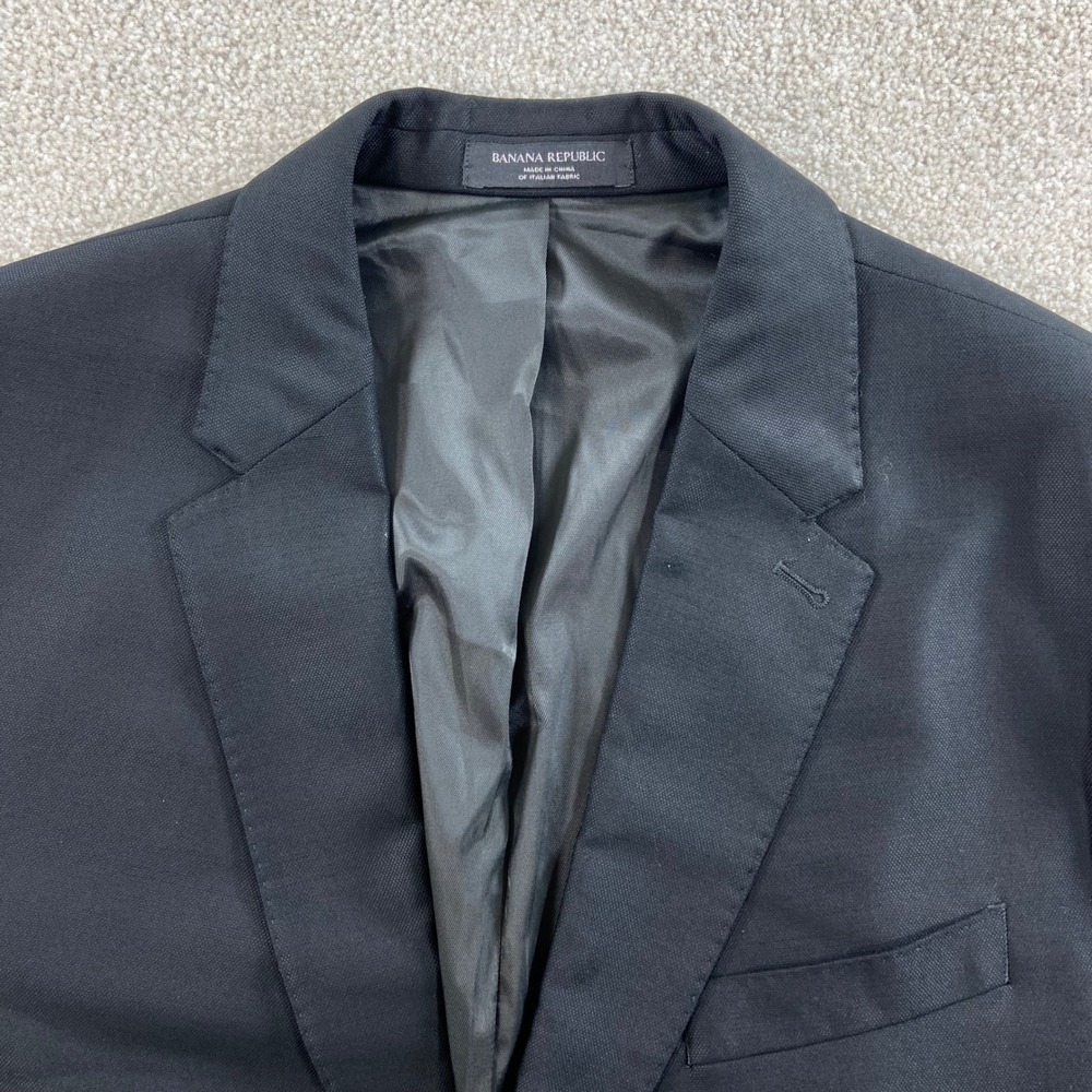 Banana Republic Blazer Mens 44 Black Reda Flexo Italian Wool Stretch Jacket